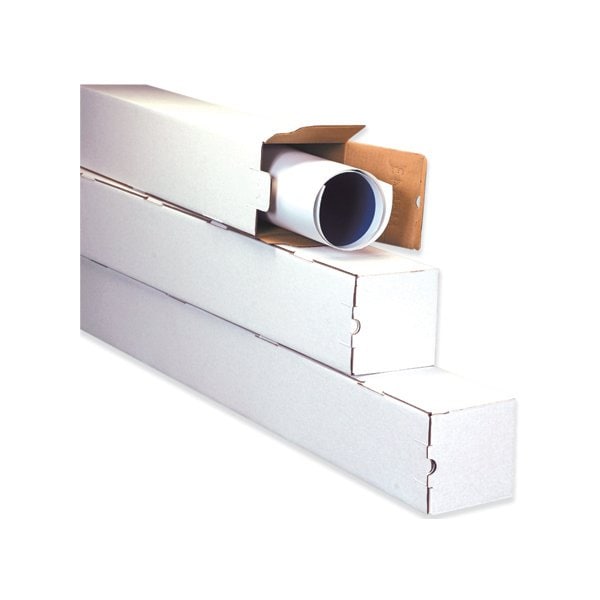 3 x 3 x 37'' White Square Mailing Tubes, 25PK
