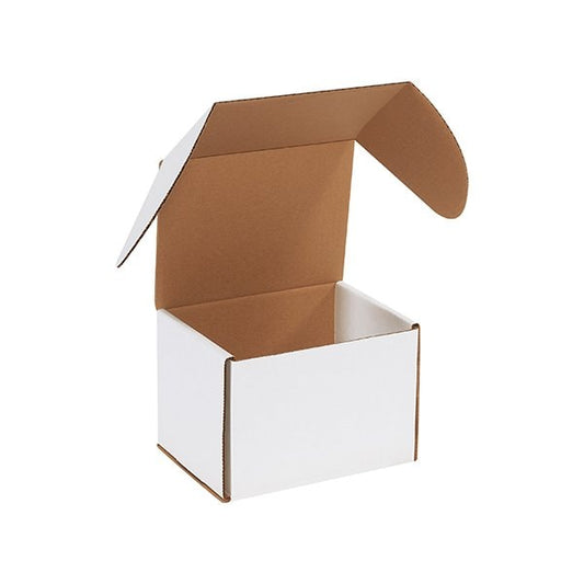 7-5/8 x 6 x 5 7/16'' White Outside Tuck Mailers, 25PK