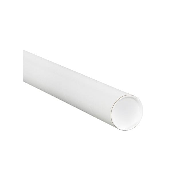 2-1/2 x 36'' White Tubes with Caps, 34PK
