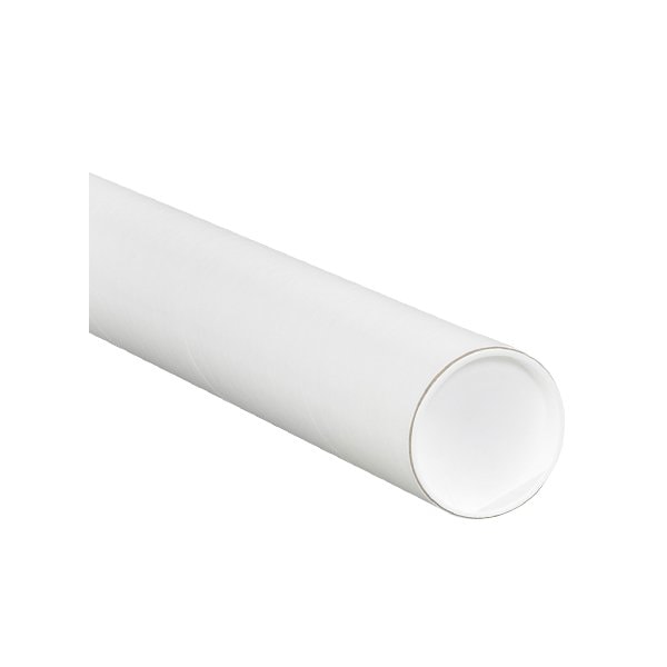 3 x 30'' White Tubes with Caps, 24PK