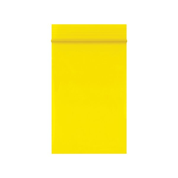 2 x 3'' - 2 Mil Yellow Reclosable Poly Bags, 1000PK