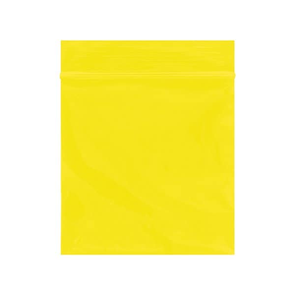 3 x 3'' - 2 Mil Yellow Reclosable Poly Bags, 1000PK