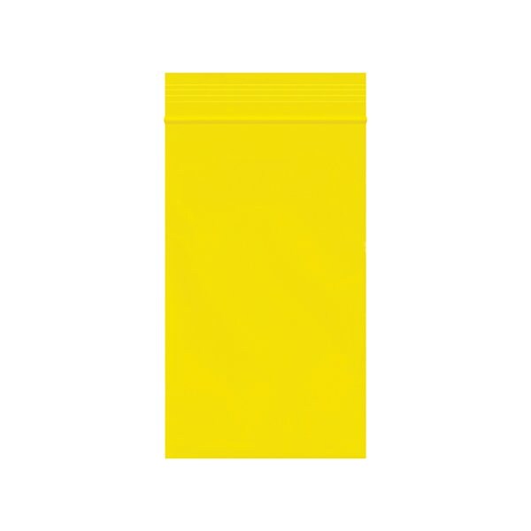 3 x 5'' - 2 Mil Yellow Reclosable Poly Bags, 1000PK