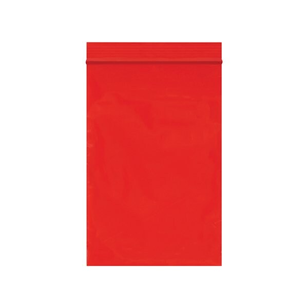4 x 6'' - 2 Mil Red Reclosable Poly Bags, 1000PK