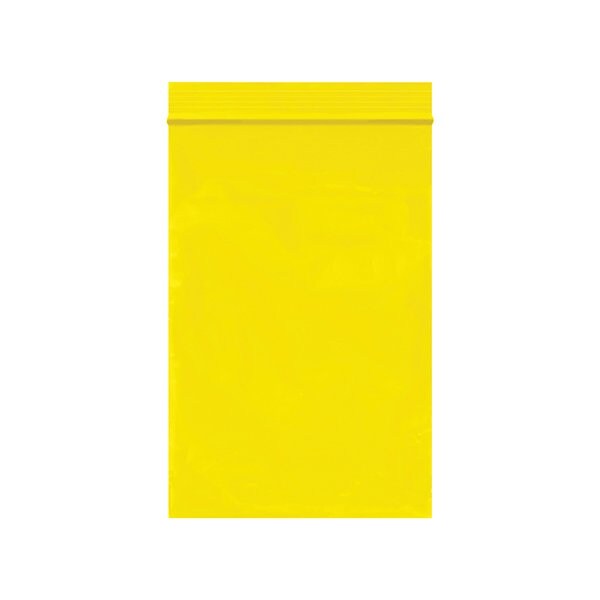 4 x 6'' - 2 Mil Yellow Reclosable Poly Bags, 1000PK