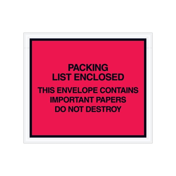 7 x 6'' Red ''Important Papers Enclosed'' Envelopes, 1000PK