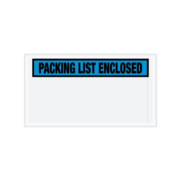 5-1/2 x 10'' Blue ''Packing List Enclosed'' Envelopes, 1000PK