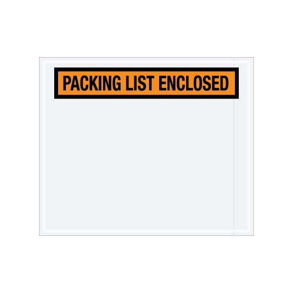 10 x 12'' Orange Panel-Face ''Packing List Enclosed'' Envelopes, 500PK