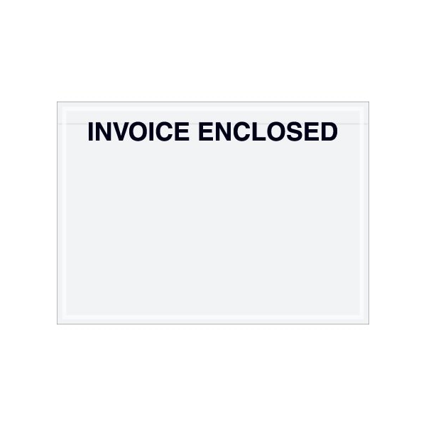 7 x 5'' Clear Face ''Invoice Enclosed'' Envelopes, 1000PK