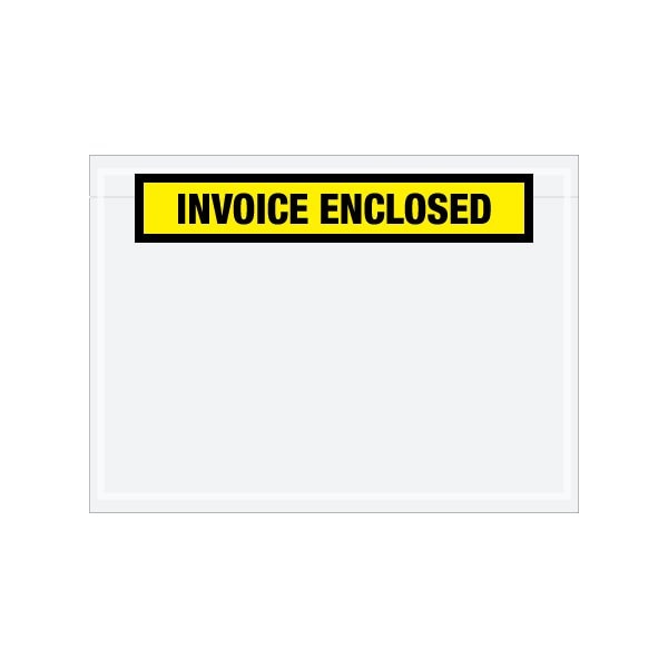 7-1/2 x 5-1/2'' Yellow ''Invoice Enclosed'' Envelopes, 1000PK