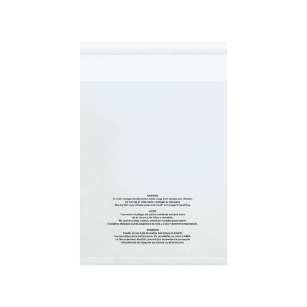 9 x 12'' - 1.5 Mil Resealable Suffocation Warning Poly Bags, 100PK