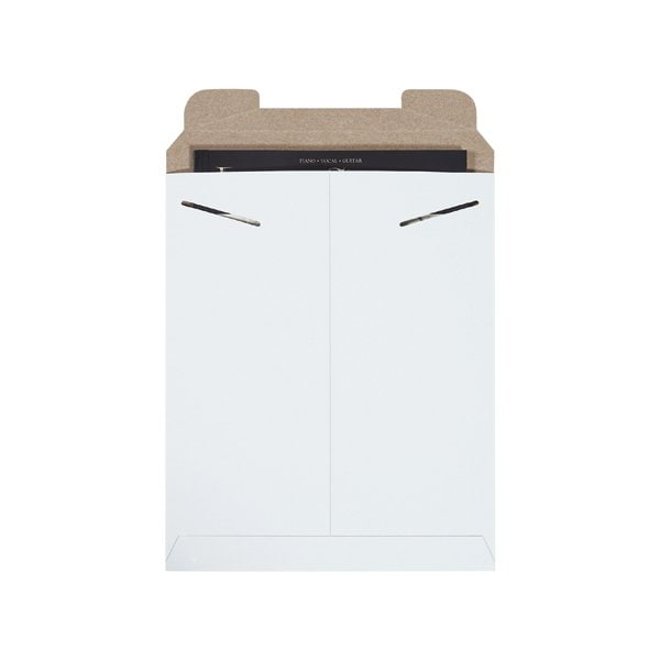 11 x 13-1/2'' White Stayflats Mailers, 100PK