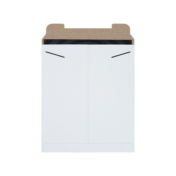 12 3/4 x 15'' White Stayflats Mailers, 100PK