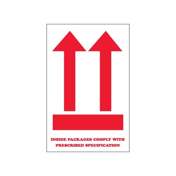 4 x 6'' - ''Inside Packages Comply...'' Arrow Labels, Style 2, 500PK