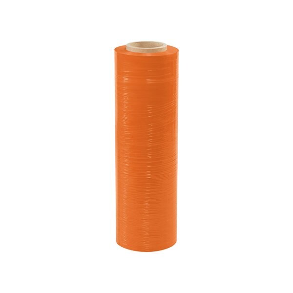 18'' x 80 Gauge x 1500' Orange Cast Hand Stretch Film, 4PK