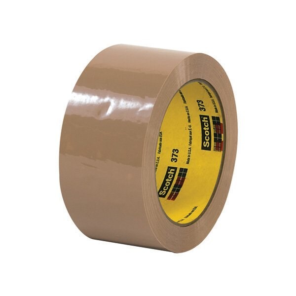 2'' x 110 yds. Tan 3M 373 Carton Sealing Tape, 6PK