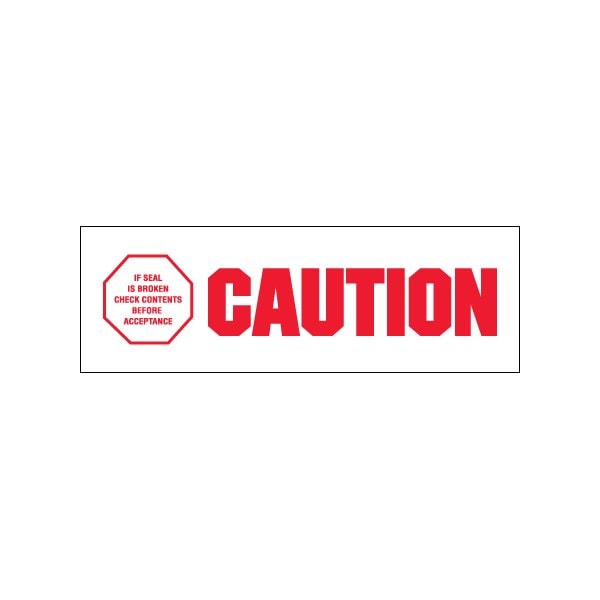 2'' x 110 yds. - ''Caution - If Seal Is Broke'' Tape LogicPre-Printed Carton Sealing Tape, 6PK