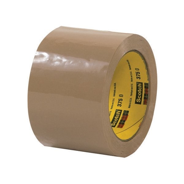3'' x 55 yds. Tan 3M 375 Carton Sealing Tape, 6PK