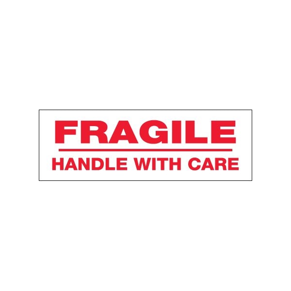 2'' x 55 yds. - ''Fragile Handle With Care'' Tape Logic Pre-Printed Carton Sealing Tape, 18PK