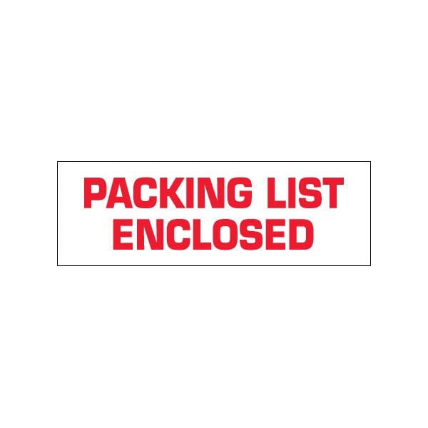 3'' x 110 yds. - ''Packing List Enclosed'' Tape Logic Pre-Printed Carton Sealing Tape, 6PK