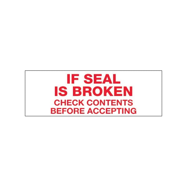 2'' x 55 yds. - ''If Seal Is Broken...'' Tape Logic Pre-Printed Carton Sealing Tape, 18PK