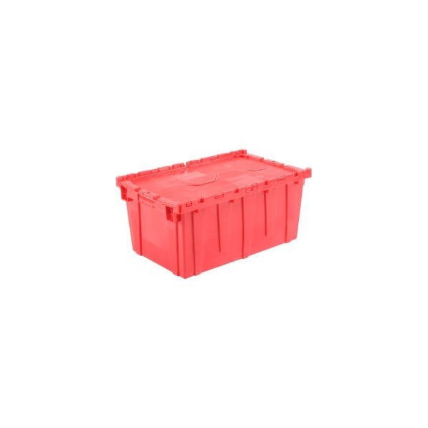 Attached Lid Shipping Container 27-3/16 x 16-5/8 x 12-1/2 Red with Dolly Combo