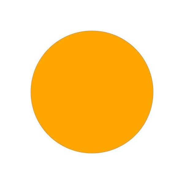 1" Dia. Round Removable Labels, Fluorescent Orange, Roll of 500