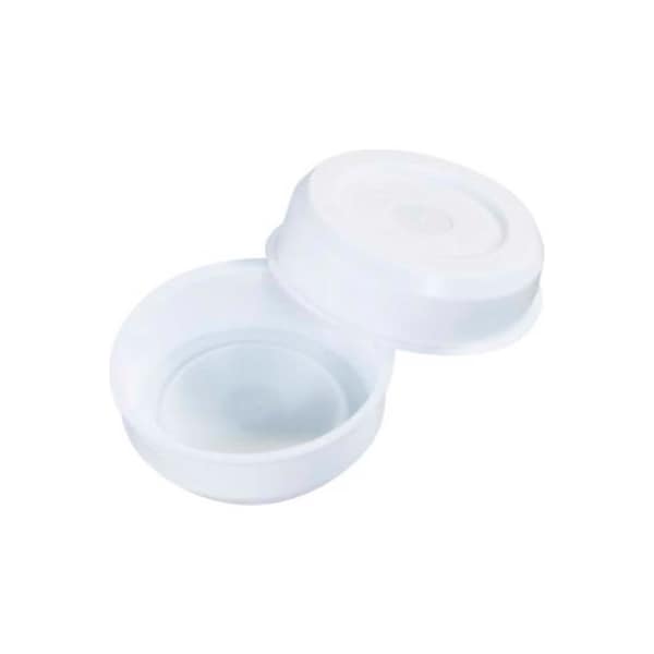 Plastic End Caps, 1-1/2" Dia., White, 100/Pack