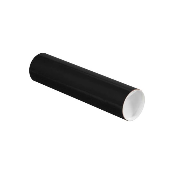 Colored Mailing Tubes With Caps, 3" Dia. x 12"L, 0.07" Thick, Black, 24/Pack