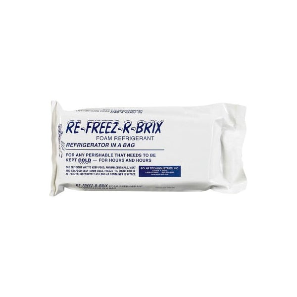 Re-Freez-R-Brix„? Cold Bricks, 31 Oz., 9"L x 4"W x 1-1/2"H, White/Blue, 6/Pack