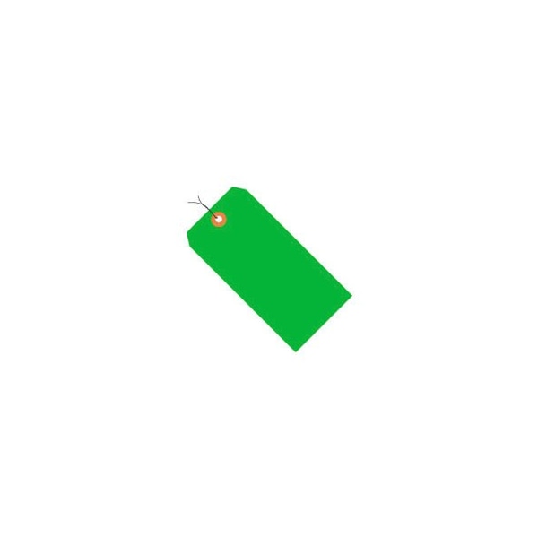 Shipping Tag Pre Wired#6 5-1/4L x 2-5/8W Fluorescent Green 1000/Pk