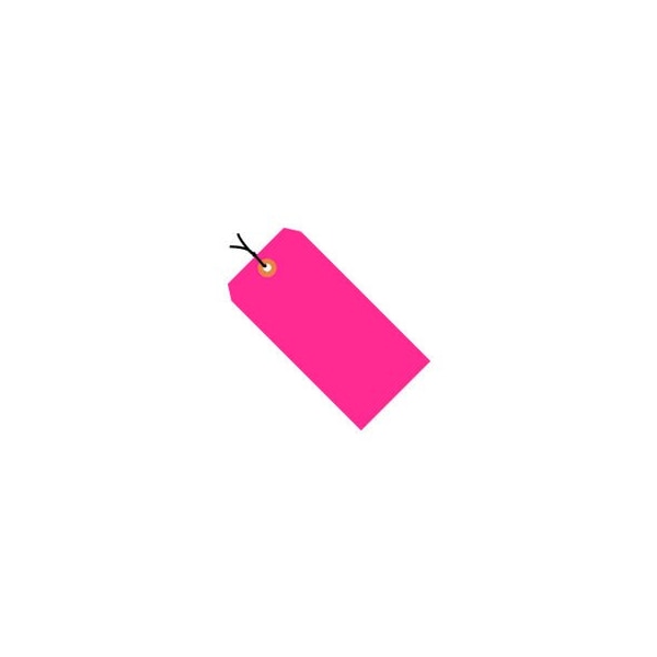Shipping Tag Pre Strung #2 3-1/4L x 1-5/8W Fluorescent Pink 1000/Pk
