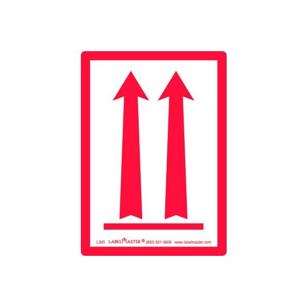 LabelMaster® L305 Red Arrows Up Air Label, Paper 2 15/16" x 4 1/8", 500/Roll