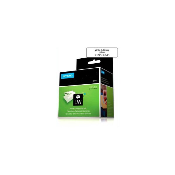DYMO® LW Address Labels 1 1/8" x 3 1/2" Black on White - Pkg Qty 10
