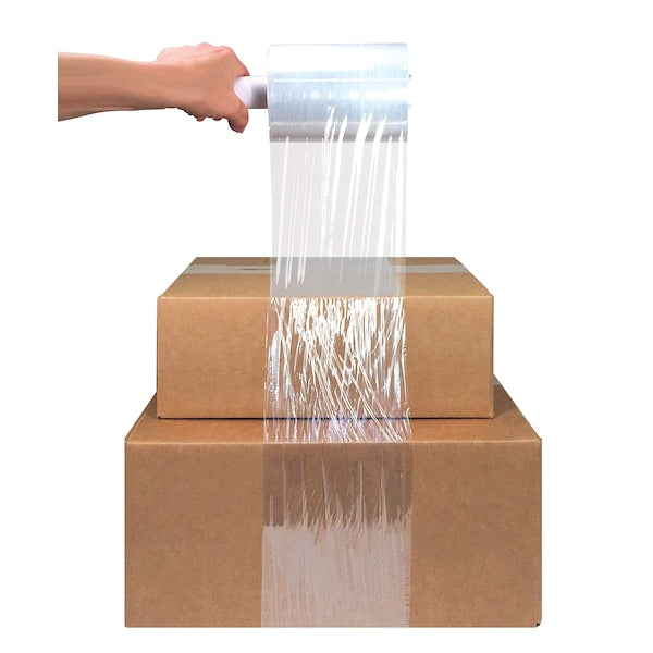 Mini Stretch Wrap W/Easy Grip Handle, Self-Dispensing, 5 in x 1000 ft Per Roll, 80 Gauge, 4PK