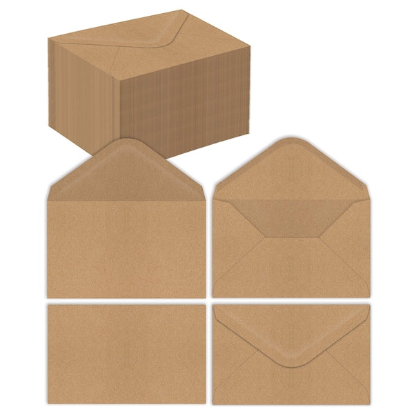 Kraft Invitation Envelopes, Strong Bond Paper, Pointed Flap, A6 Size, 100PK