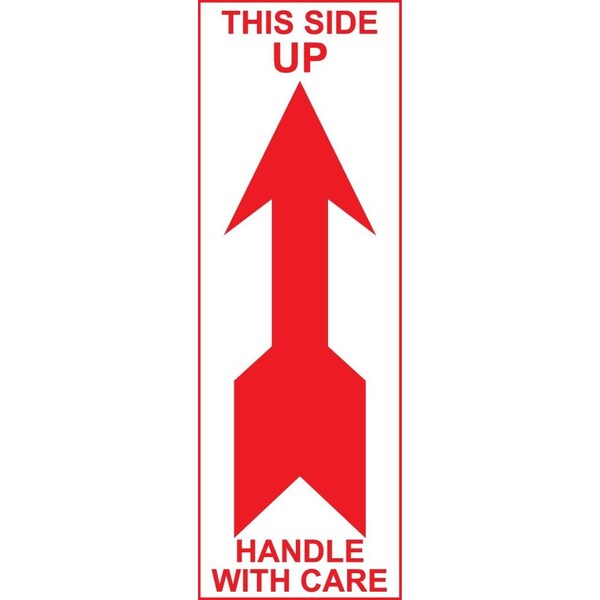 Label, DL1132, THIS SIDE UP - HANDLE WITH CARE, 2-1/2" X 7"
