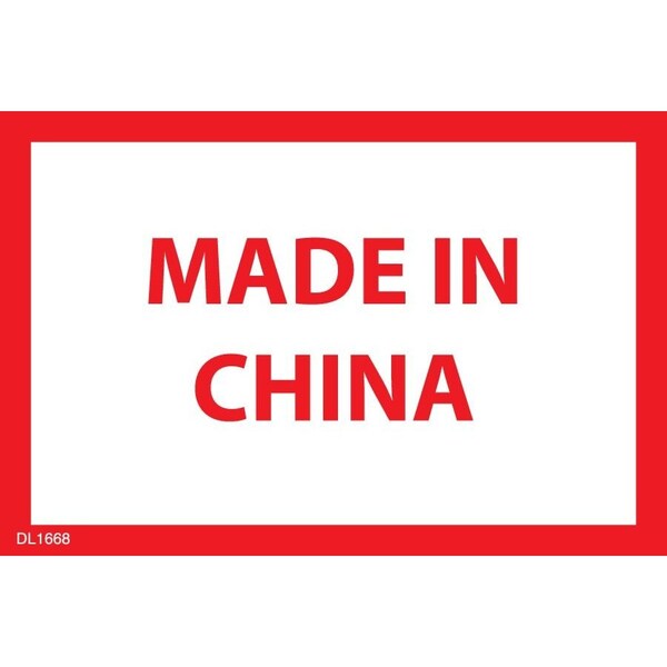 Label, DL1668, MADE IN CHINA, 2" X 3"