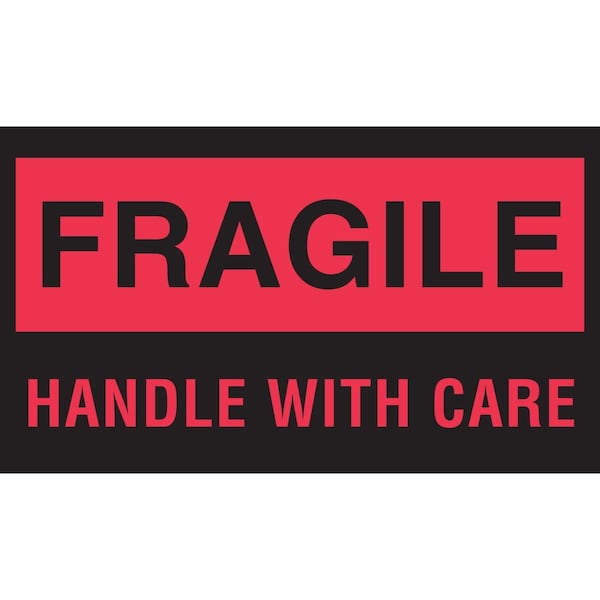 Label, DL1770, FRAGILE HANDLE WITH CARE, 3" X 5"