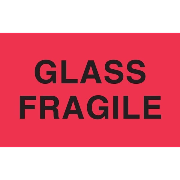 Label, DL2442, GLASS FRAGILE, 3" X 5"