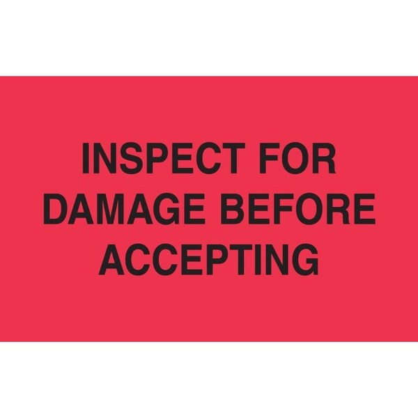 Label, DL2446, INSPECT FOR DAMAGE, 3"X5"