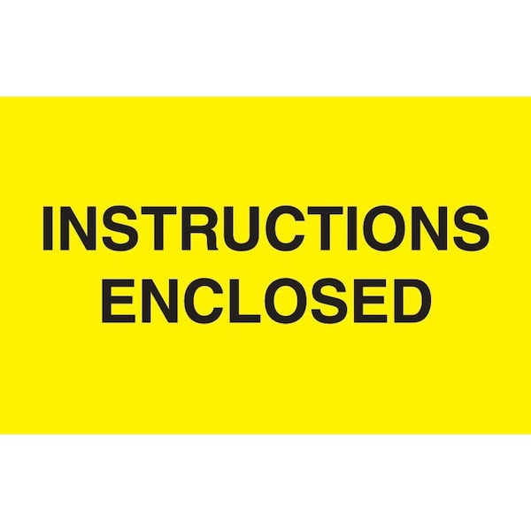 Label, DL2447, INSTRUCTIONS ENCLOSED, 3" X 5"