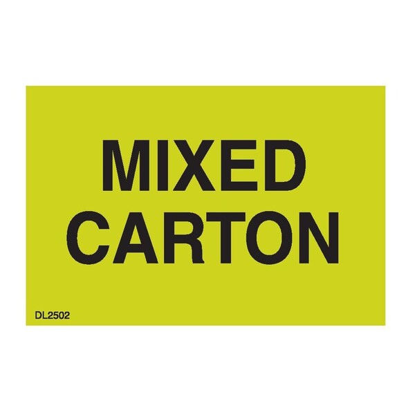 Label, DL2502, MIXED CARTON, 2" X 3"