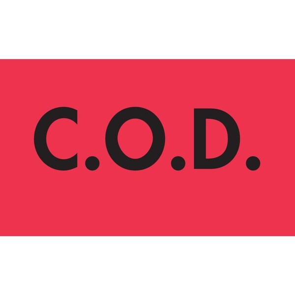 Label, DL3571, C.O.D., 2" X 3"