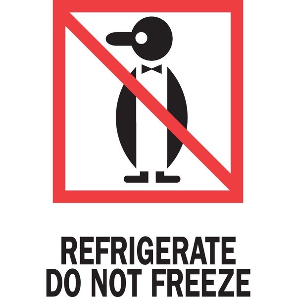 Label, DL4000, REFRIGERATE DO NOT FREEZE, 3" X 4"