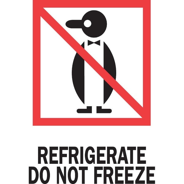 Label, DL4010, REFRIGERATE DO NOT FREEZE, 4" X 6"