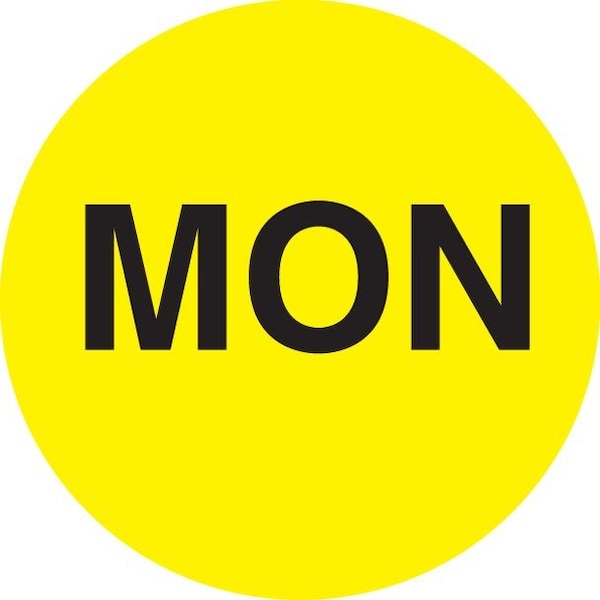 Label, DL6502, DAYS OF WEEK - MON, 2" DIAMETER