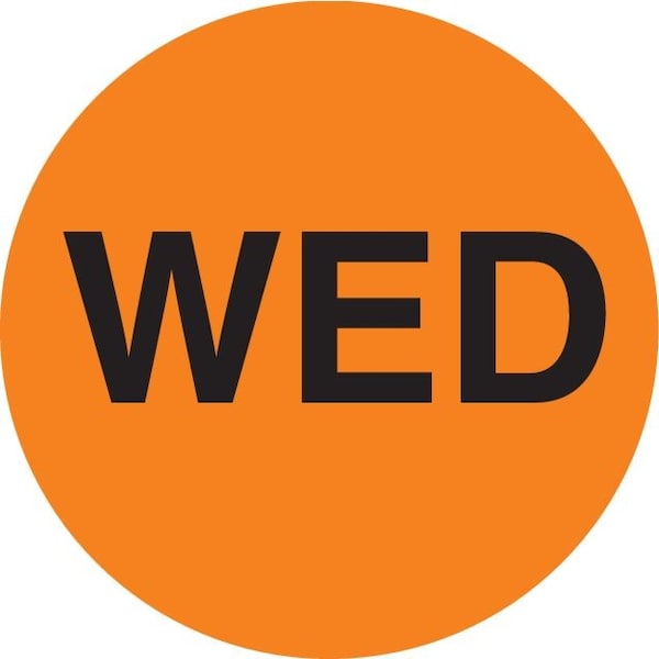 Label, DL6521, DAYS OF WEEK - WED, 1" DIAMETER