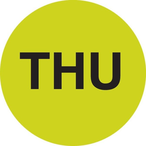 Label, DL6531, DAYS OF WEEK - THU, 1" DIAMETER