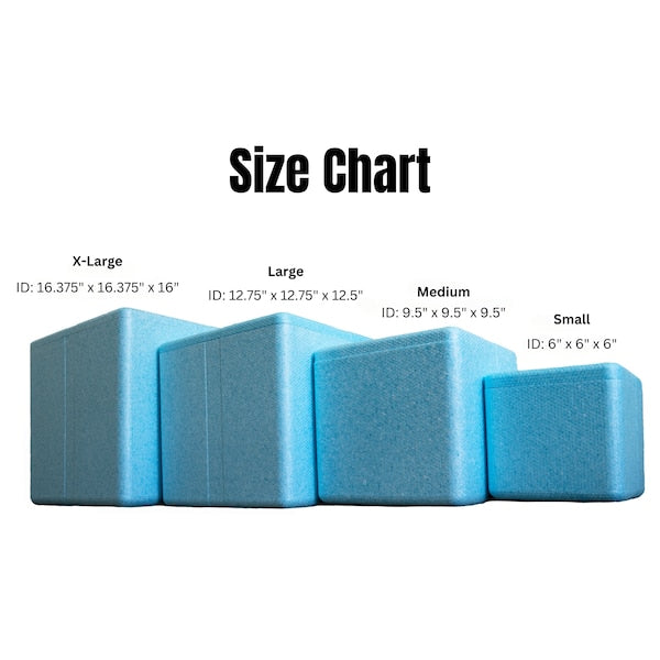 Insulated Cold Shipping Box with Foam Cooler 16.375inx 16.375in x 16in Inside Dimensions